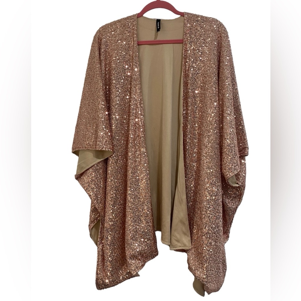 Torrid Rose Gold Sequin Kimono - Picture 2 of 5